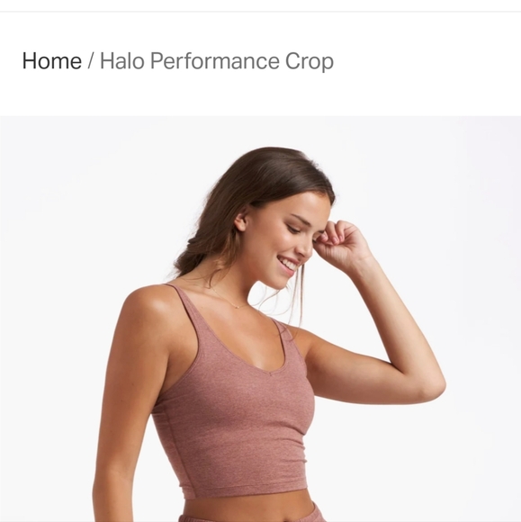 XL Vuori Halo Performance Crop Top Light Terracotta Heather - Picture 3 of 9